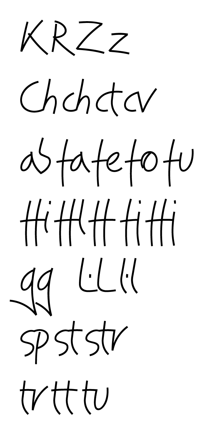 Kalimetrik nuevos glifos.